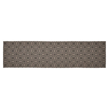 Custom House Black Tan Jacquard Runner 12x48 - The Fox Decor
